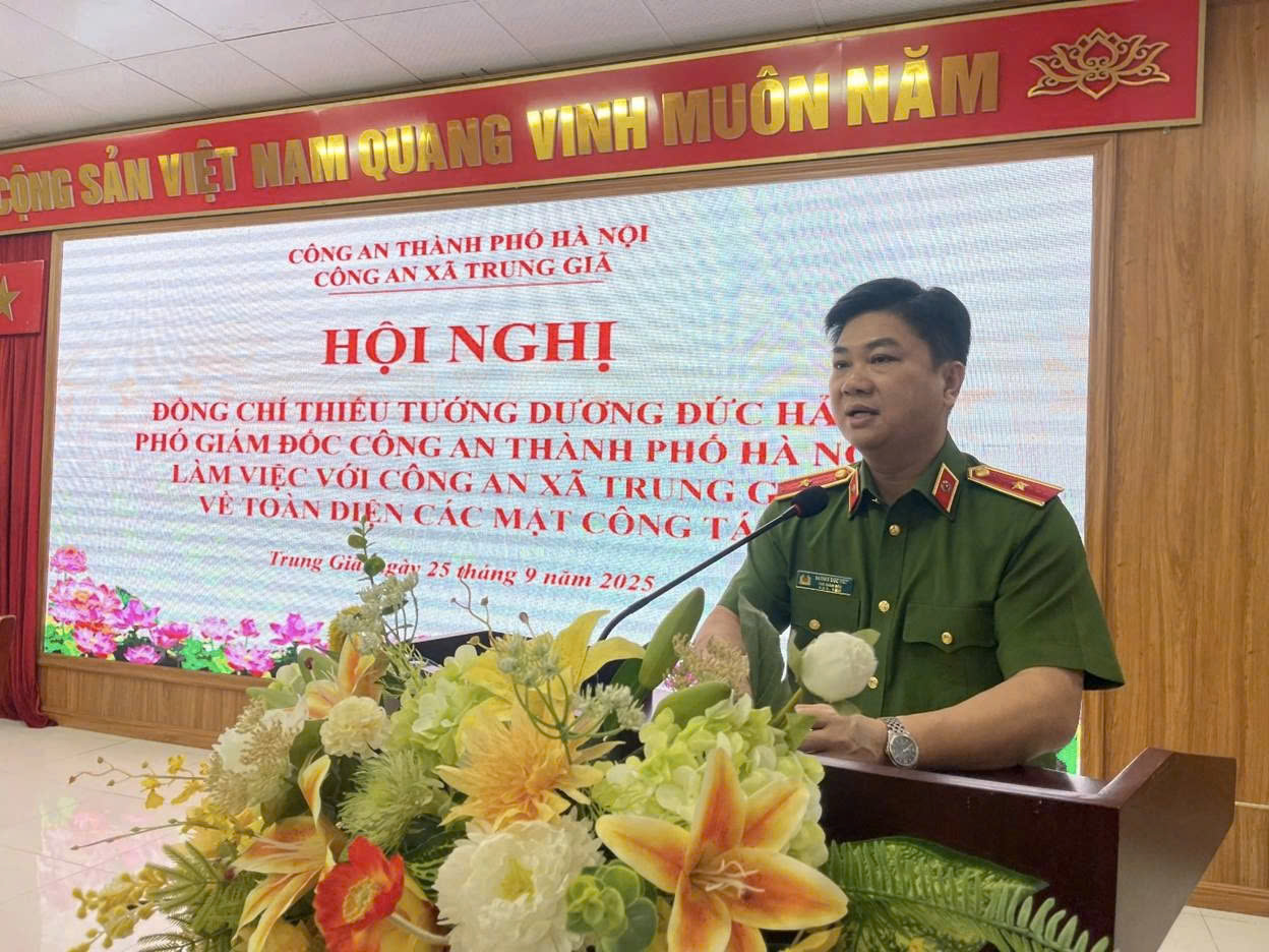 Công an Hà Nội kiểm tra toàn diện hoạt động của Công an xã Trung Giã và xã Sóc Sơn
