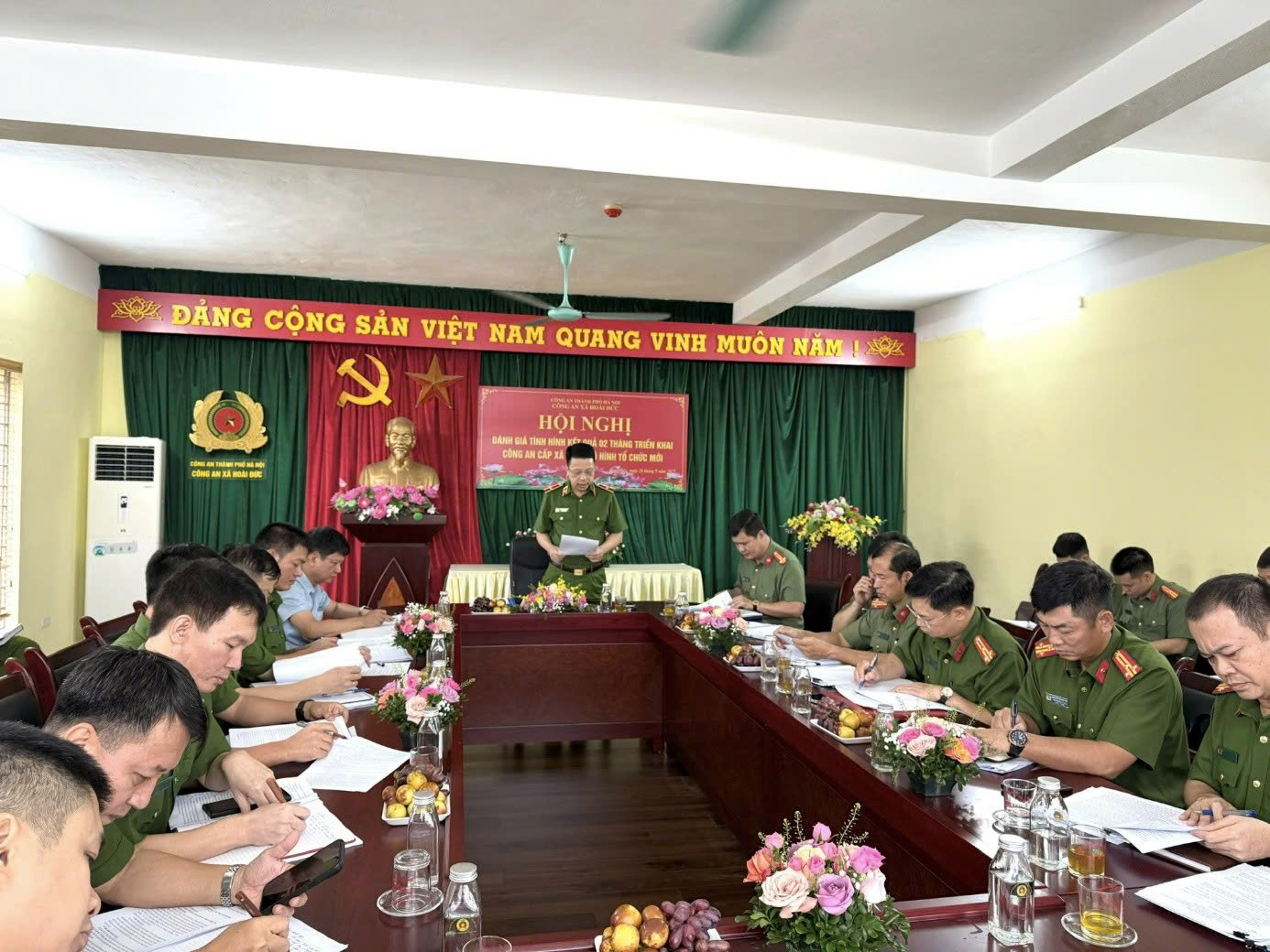 Công an thành phố Hà Nội kiểm tra, đánh giá hiệu quả vận hành bộ máy tại Công an xã Hoài Đức