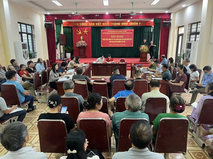 Phường Tây Mỗ triển khai bình xét danh hiệu văn hóa năm 2025: bảo đảm công khai, thực chất, đúng quy định