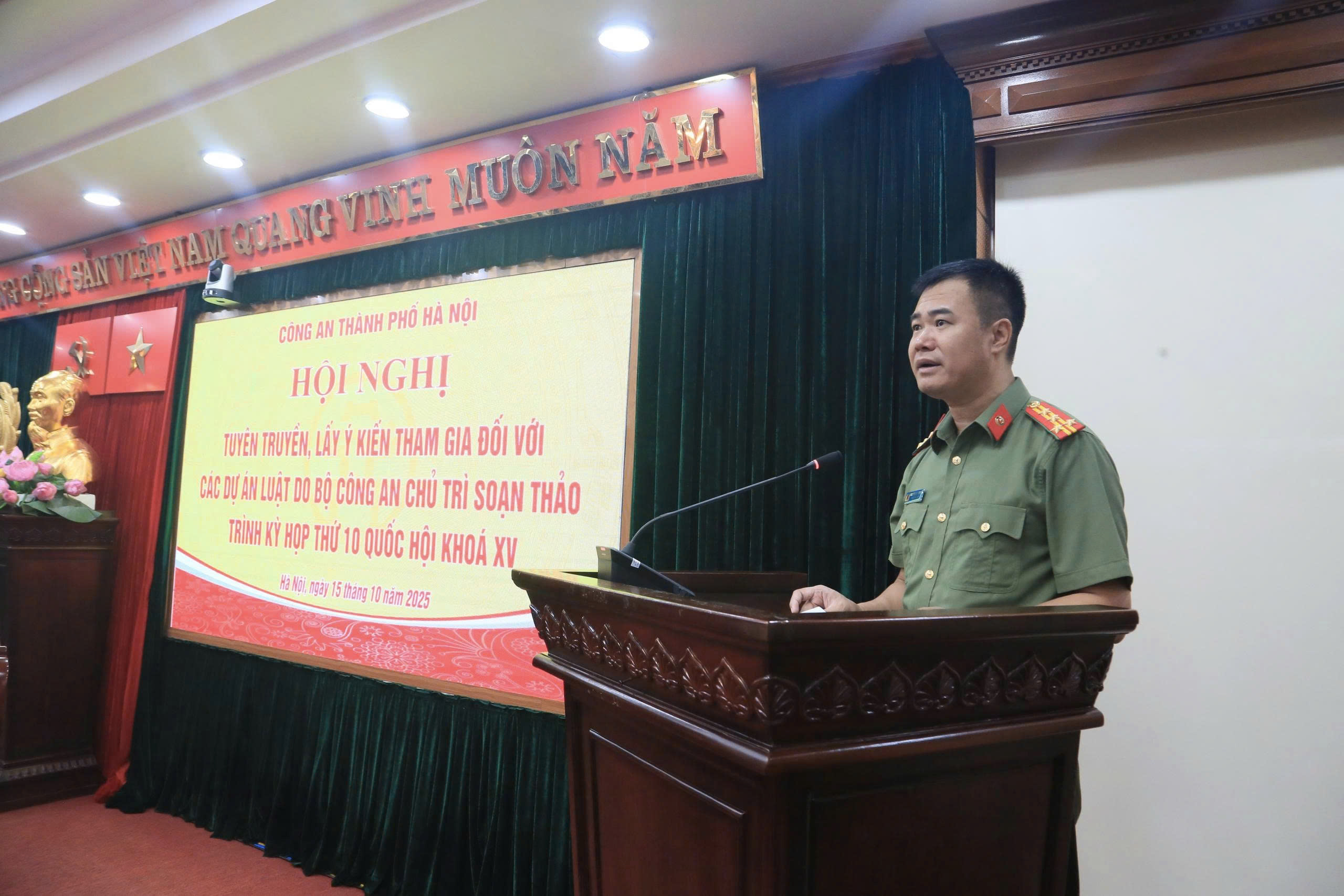 Công an thành phố Hà Nội lấy ý kiến đối với 11 dự án luật quan trọng do Bộ Công an chủ trì soạn thảo