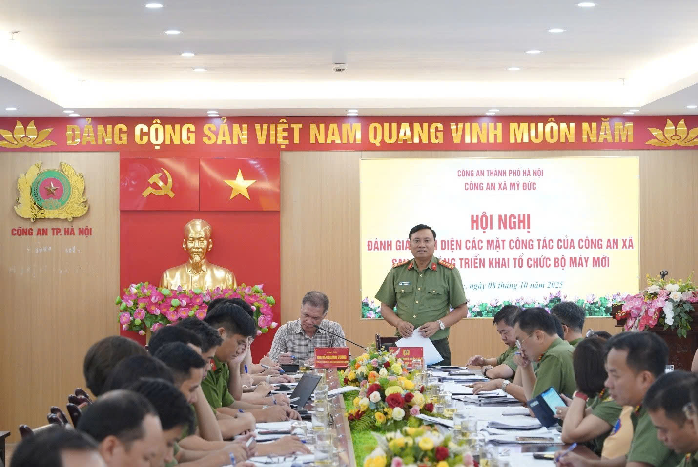 Công an thành phố Hà Nội kiểm tra, đánh giá toàn diện Công an xã Mỹ Đức và xã Hồng Sơn sau 3 tháng vận hành mô hình mới