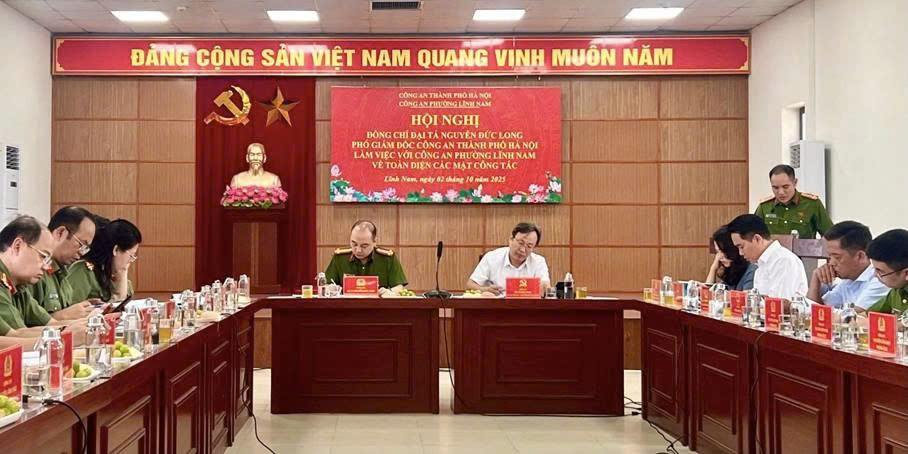 Công an thành phố Hà Nội kiểm tra, đánh giá toàn diện hoạt động Công an phường Lĩnh Nam sau sắp xếp bộ máy