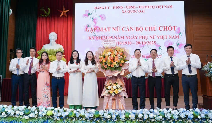 Xã Quốc Oai gặp mặt nữ cán bộ chủ chốt, lan tỏa vai trò phụ nữ trong xây dựng chính quyền địa phương hai cấp