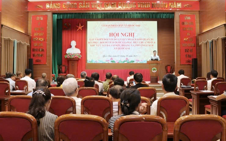 Xã Quốc Oai lấy ý kiến cộng đồng về quy hoạch bảo tồn, phát huy giá trị di tích quốc gia đặc biệt chùa Thầy