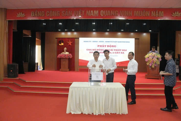 Phường Xuân Phương phát động ủng hộ các địa phương bị thiệt hại do bão