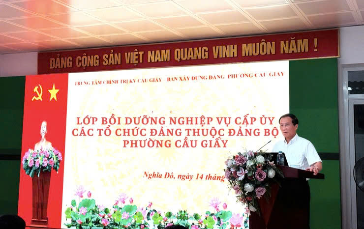 Đảng ủy phường Cầu Giấy bồi dưỡng nghiệp vụ cấp ủy viên cơ sở, nâng cao năng lực lãnh đạo trong giai đoạn mới