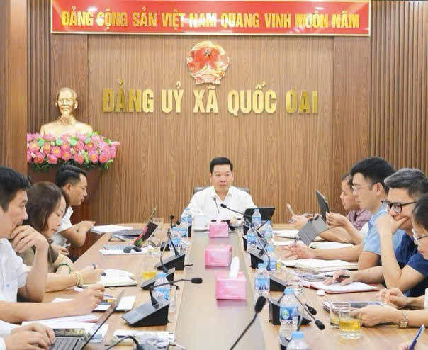 Xã Quốc Oai giao ban quý III triển khai Nghị quyết 57-NQ/TW, đẩy mạnh chuyển đổi số đồng bộ, thực chất