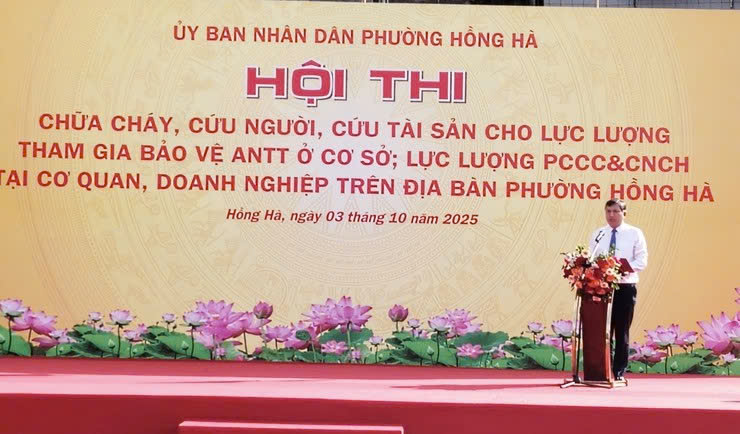 Phường Hồng Hà tổ chức hội thao nghiệp vụ chữa cháy, cứu nạn, cứu hộ năm 2025, nâng cao năng lực lực lượng tại chỗ