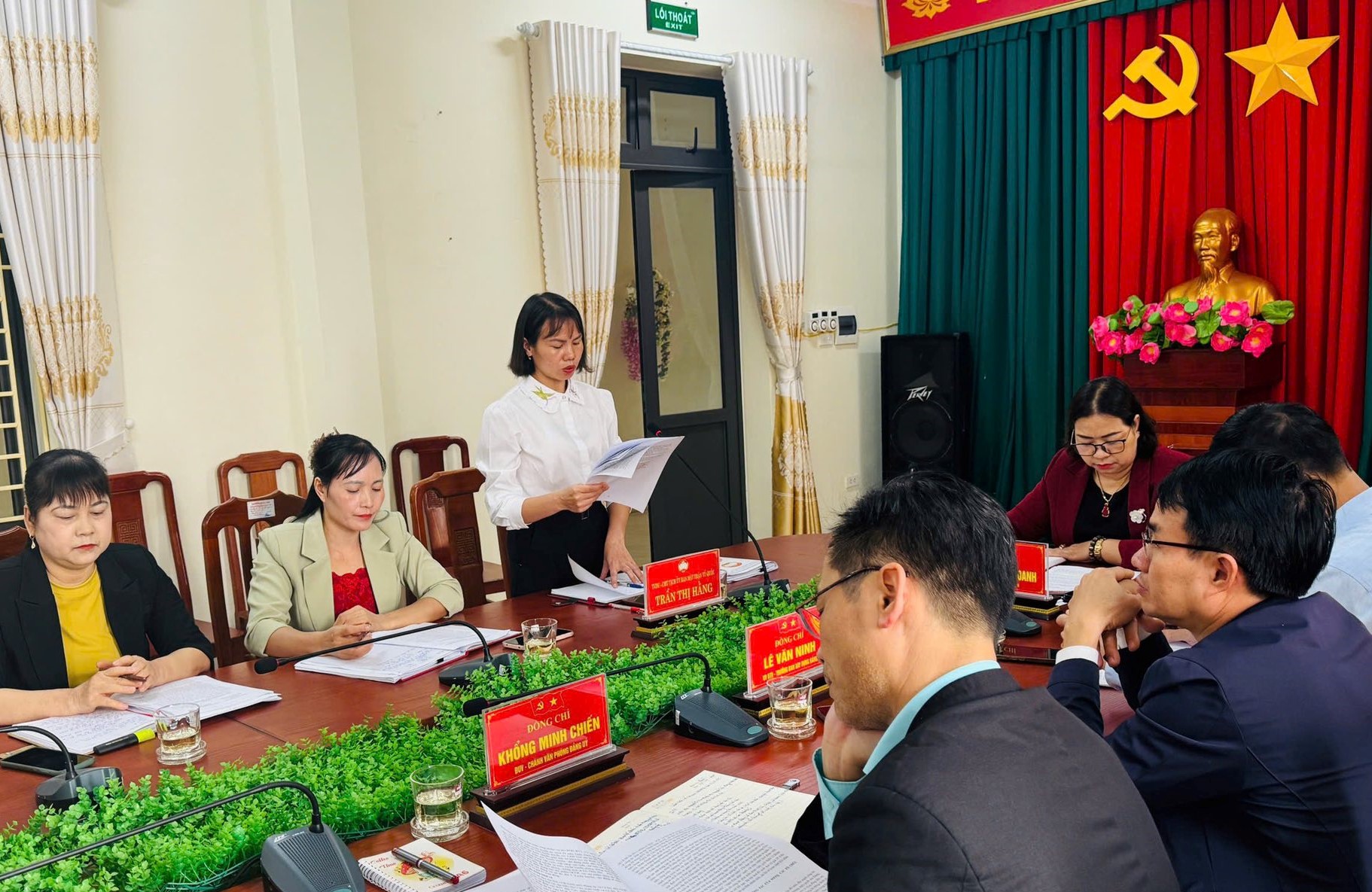 Thường trực Đảng ủy xã Cổ Đô làm việc với Mặt trận Tổ quốc và các tổ chức chính trị - xã hội: Lấy hiệu quả thực chất làm thước đo phong trào