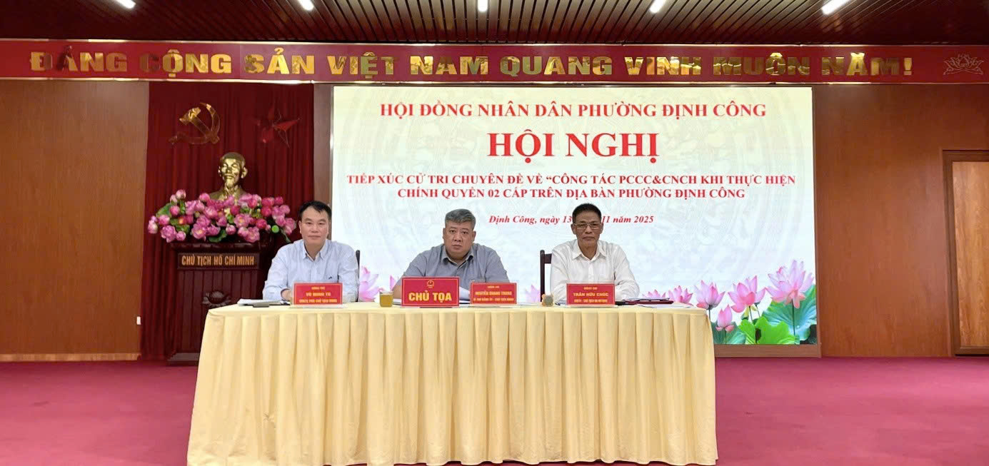 HĐND phường Định Công đối thoại cử tri về phòng cháy, chữa cháy trong mô hình chính quyền địa phương hai cấp