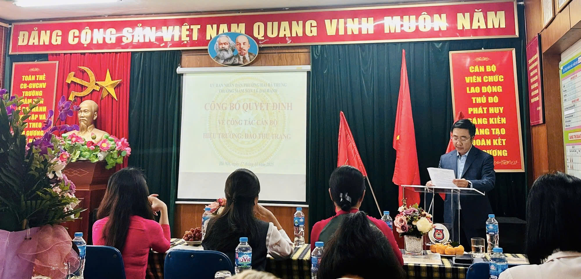 Phường Hai Bà Trưng công bố quyết định bổ nhiệm Hiệu trưởng Trường Mầm non Lê Đại Hành