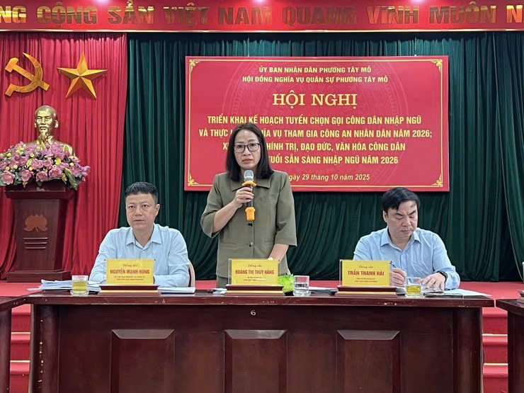 Phường Tây Mỗ triển khai kế hoạch tuyển chọn, gọi công dân nhập ngũ và thực hiện nghĩa vụ Công an nhân dân năm 2026