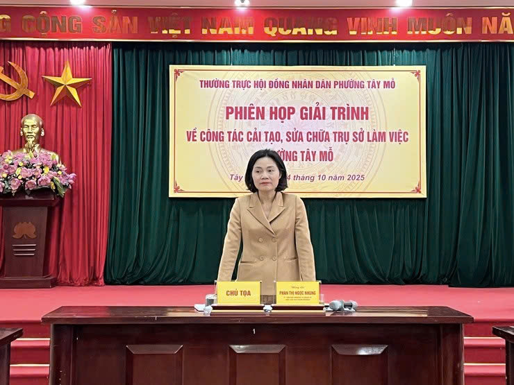 Thường trực HĐND phường Tây Mỗ giải trình công tác cải tạo, sửa chữa trụ sở làm việc, đáp ứng yêu cầu vận hành bộ máy mới