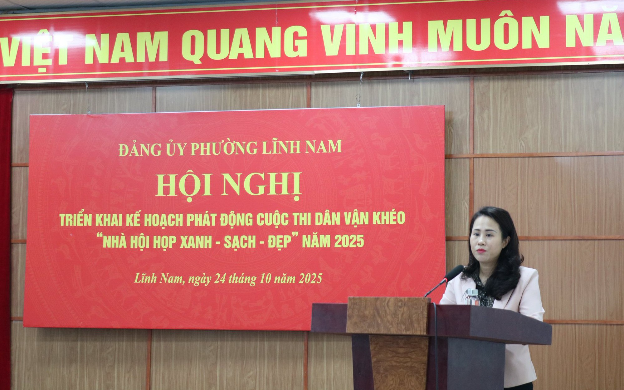 Phường Lĩnh Nam phát động cuộc thi Dân vận khéo “Nhà hội họp xanh - sạch - đẹp” năm 2025