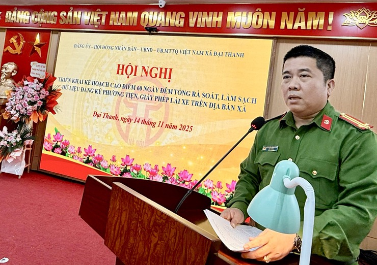 Xã Đại Thanh triển khai cao điểm làm sạch dữ liệu phương tiện và giấy phép lái xe