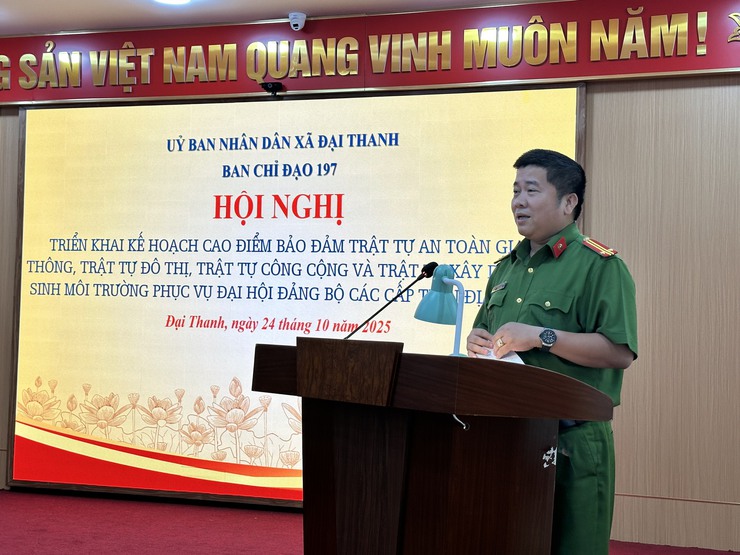 Xã Đại Thanh mở cao điểm lập lại trật tự đô thị, an toàn giao thông phục vụ Đại hội Đảng các cấp