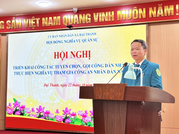 Xã Đại Thanh triển khai chặt chẽ công tác tuyển chọn, gọi công dân nhập ngũ và thực hiện nghĩa vụ Công an nhân dân năm 2026