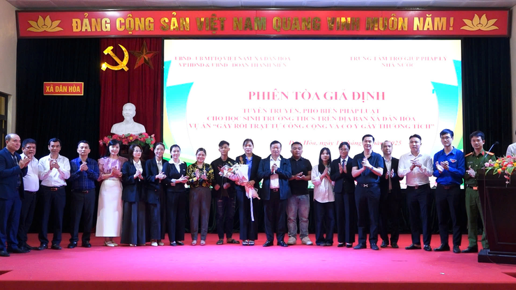 Xã Dân Hòa tổ chức phiên tòa giả định, nâng cao nhận thức pháp luật cho học sinh