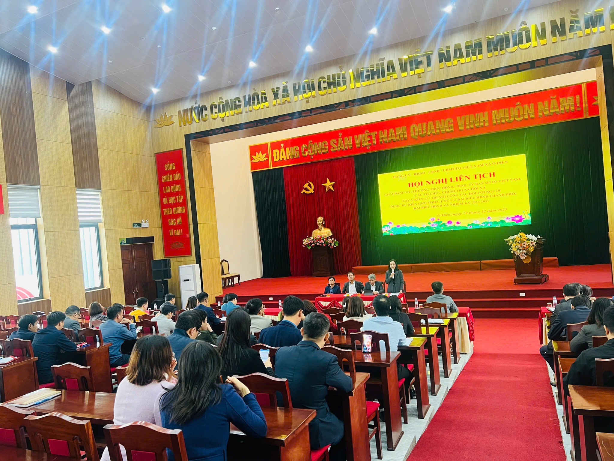 Xã Ô Diên tổ chức hội nghị lấy ý kiến cử tri nơi công tác đối với người dự kiến giới thiệu ứng cử đại biểu HĐND nhiệm kỳ 2026-2031