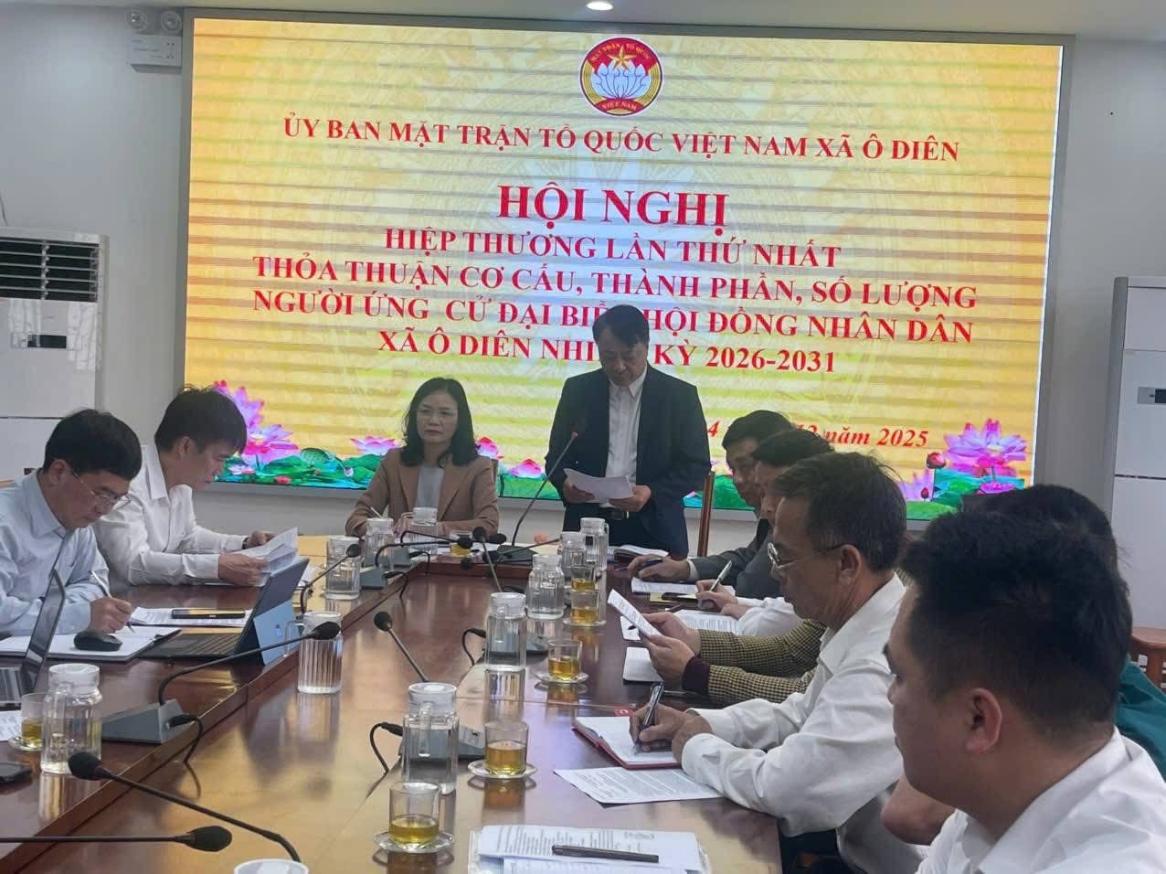 Xã Ô Diên tổ chức hiệp thương lần thứ nhất giới thiệu 61 người ứng cử đại biểu HĐND xã