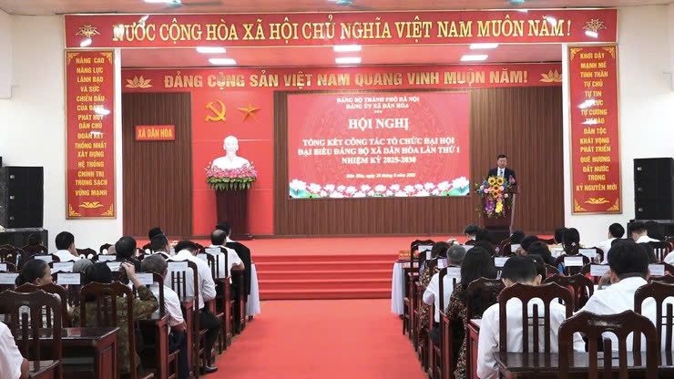 Xã Dân Hòa tổng kết công tác tổ chức Đại hội Đảng bộ lần thứ I, nhiệm kỳ 2025-2030