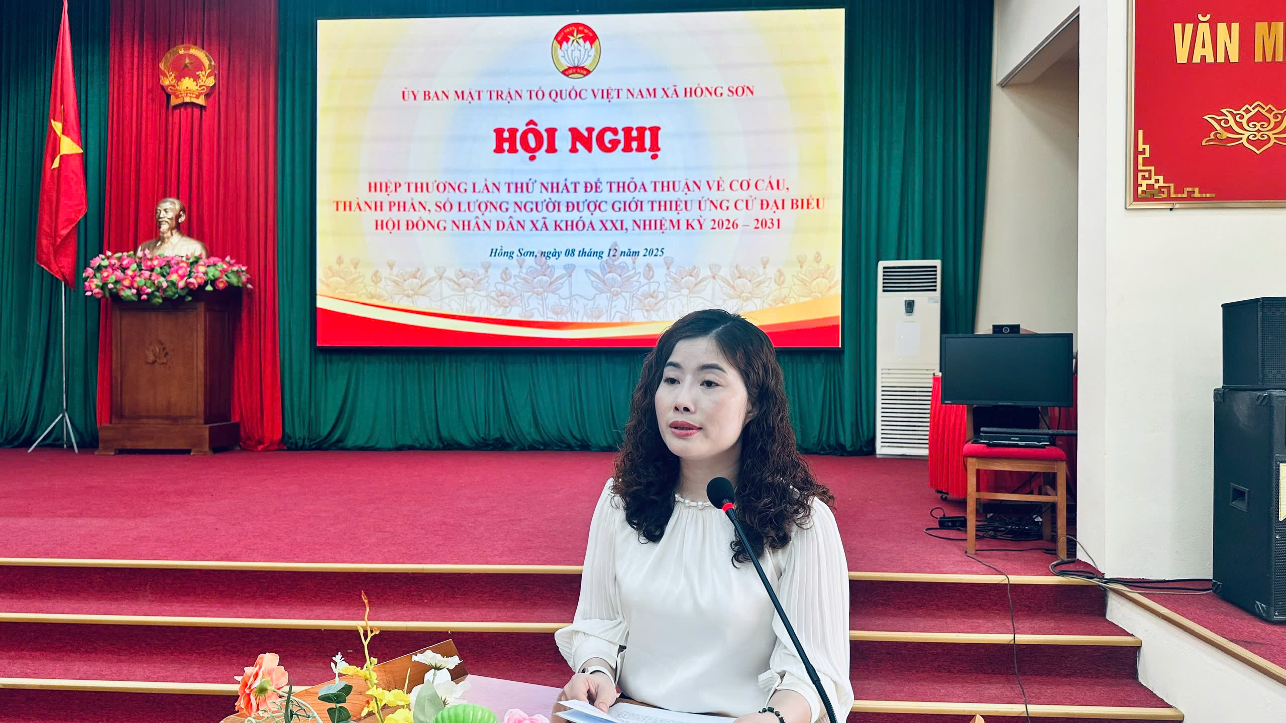 Xã Hồng Sơn tổ chức hội nghị hiệp thương lần thứ nhất: Thống nhất cơ cấu, mở đầu cho quy trình giới thiệu ứng cử đại biểu HĐND nhiệm kỳ 2026-2031