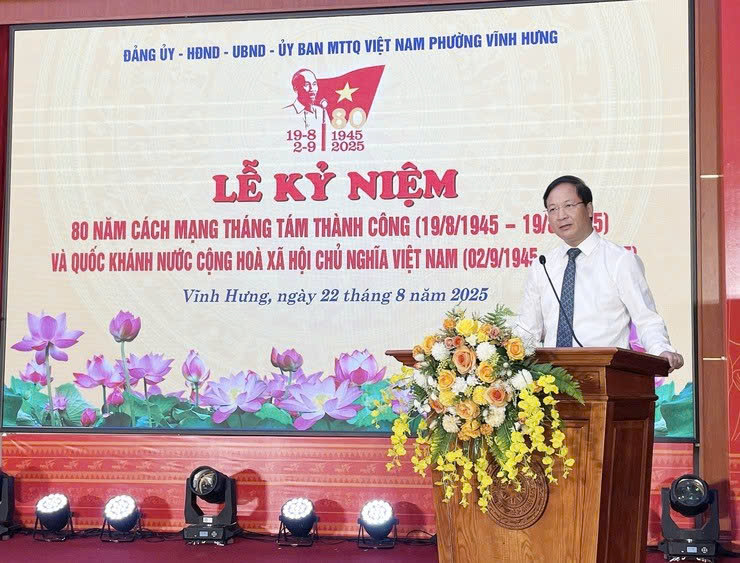 Phường Vĩnh Hưng trang trọng kỷ niệm 80 năm Cách mạng Tháng Tám và Quốc khánh 02-9
