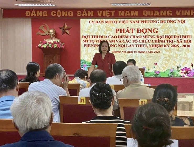 Phường Dương Nội phát động đợt thi đua cao điểm chào mừng Đại hội MTTQ Việt Nam phường lần thứ I