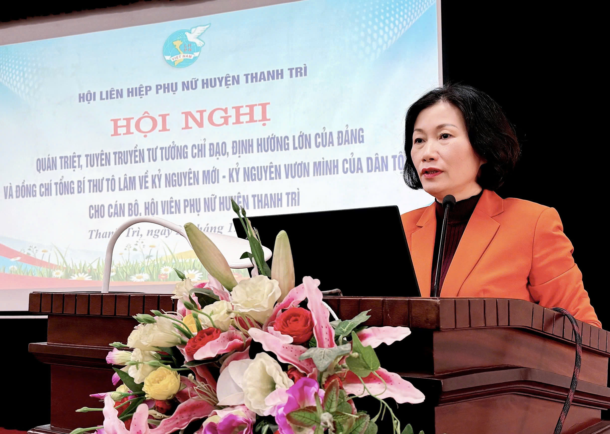 Hội LHPN huyện Thanh Trì tổ chức hội nghị quán triệt tư tưởng chỉ đạo về "Kỷ nguyên mới - Kỷ nguyên vươn mình của dân tộc"