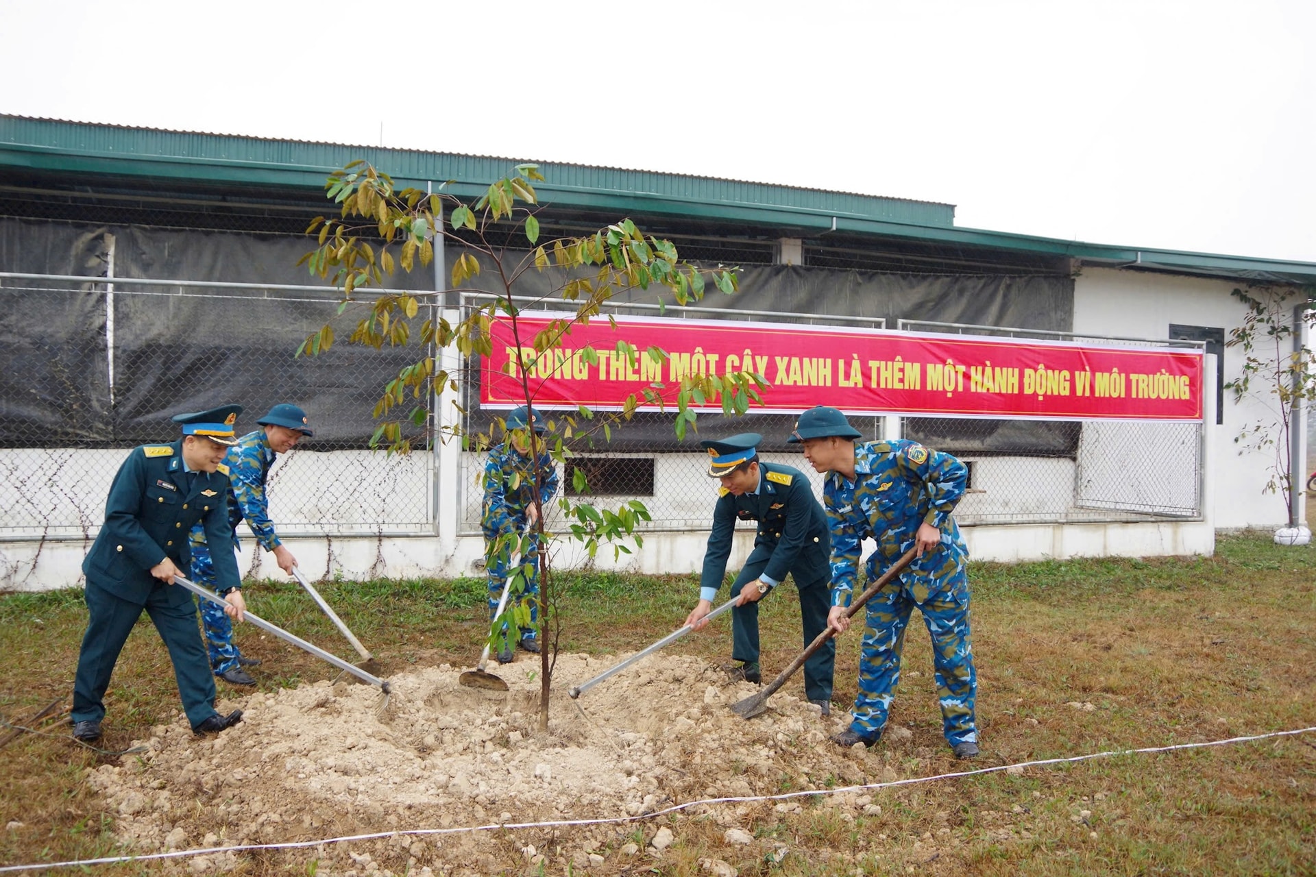 Sư đoàn 371 trồng hơn 10.000 cây xanh, lan tỏa tinh thần xây dựng doanh trại xanh - sạch - đẹp