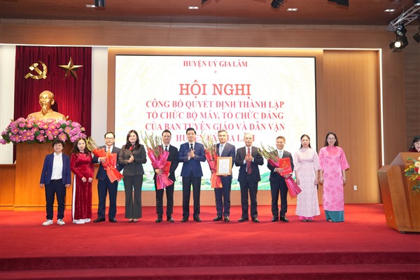 Huyện Gia Lâm triển khai mô hình hợp nhất Ban Tuyên giáo và Dân vận: Hướng tới bộ máy tinh gọn, hiệu quả