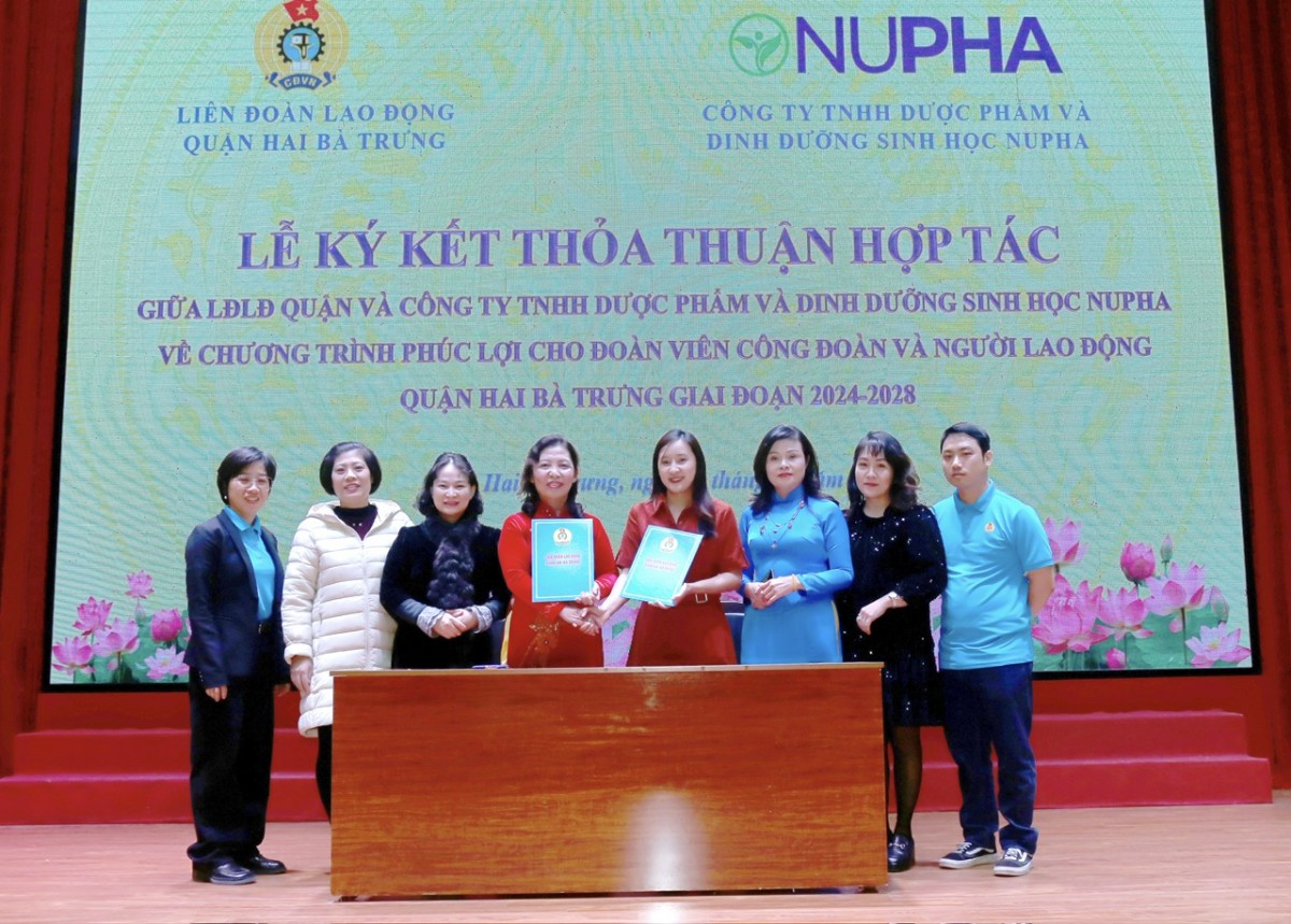 Tăng phúc lợi cho đoàn viên: Liên đoàn Lao động quận Hai Bà Trưng ký kết thỏa thuận hợp tác với doanh nghiệp dược phẩm
