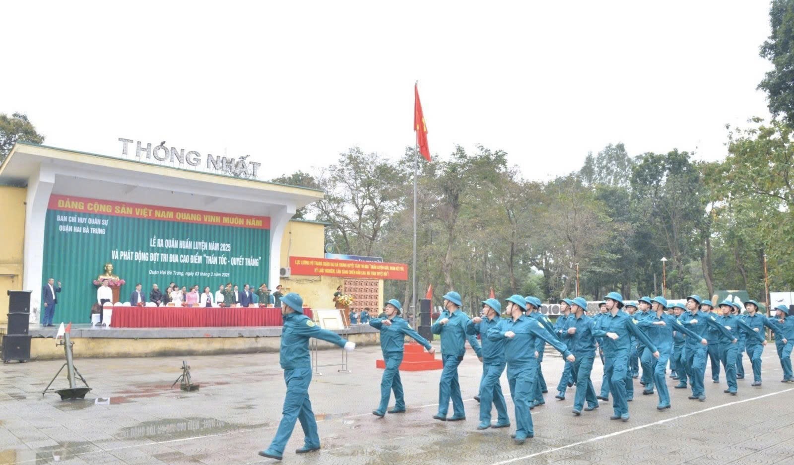 Quận Hai Bà Trưng ra quân huấn luyện năm 2025: Bám sát thực tiễn, nâng cao chất lượng tổng hợp, quyết tâm hoàn thành xuất sắc nhiệm vụ
