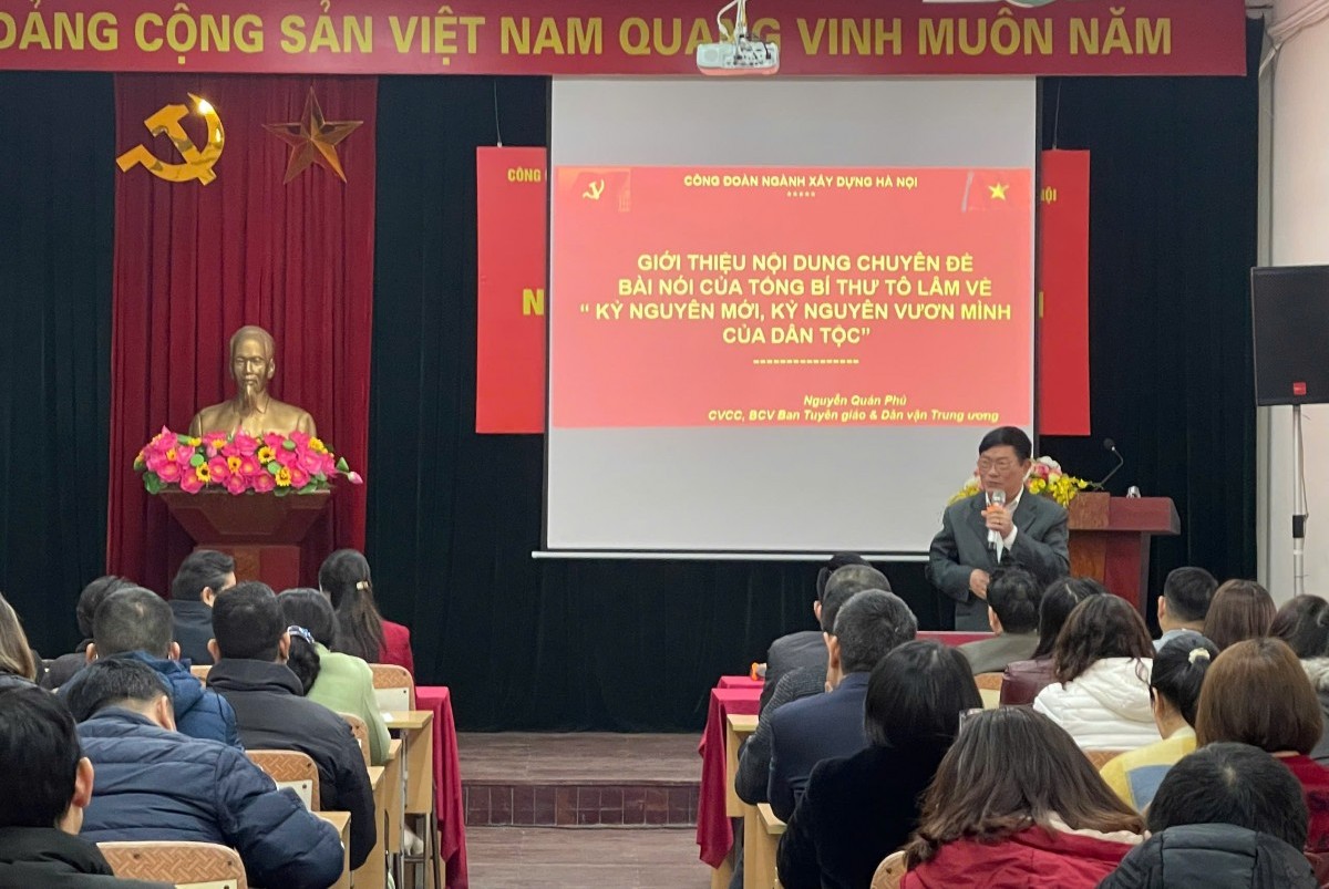 Nâng cao năng lực cán bộ công đoàn ngành Xây dựng Hà Nội: Tập huấn chuyên sâu về kỷ nguyên phát triển mới và các luật mới