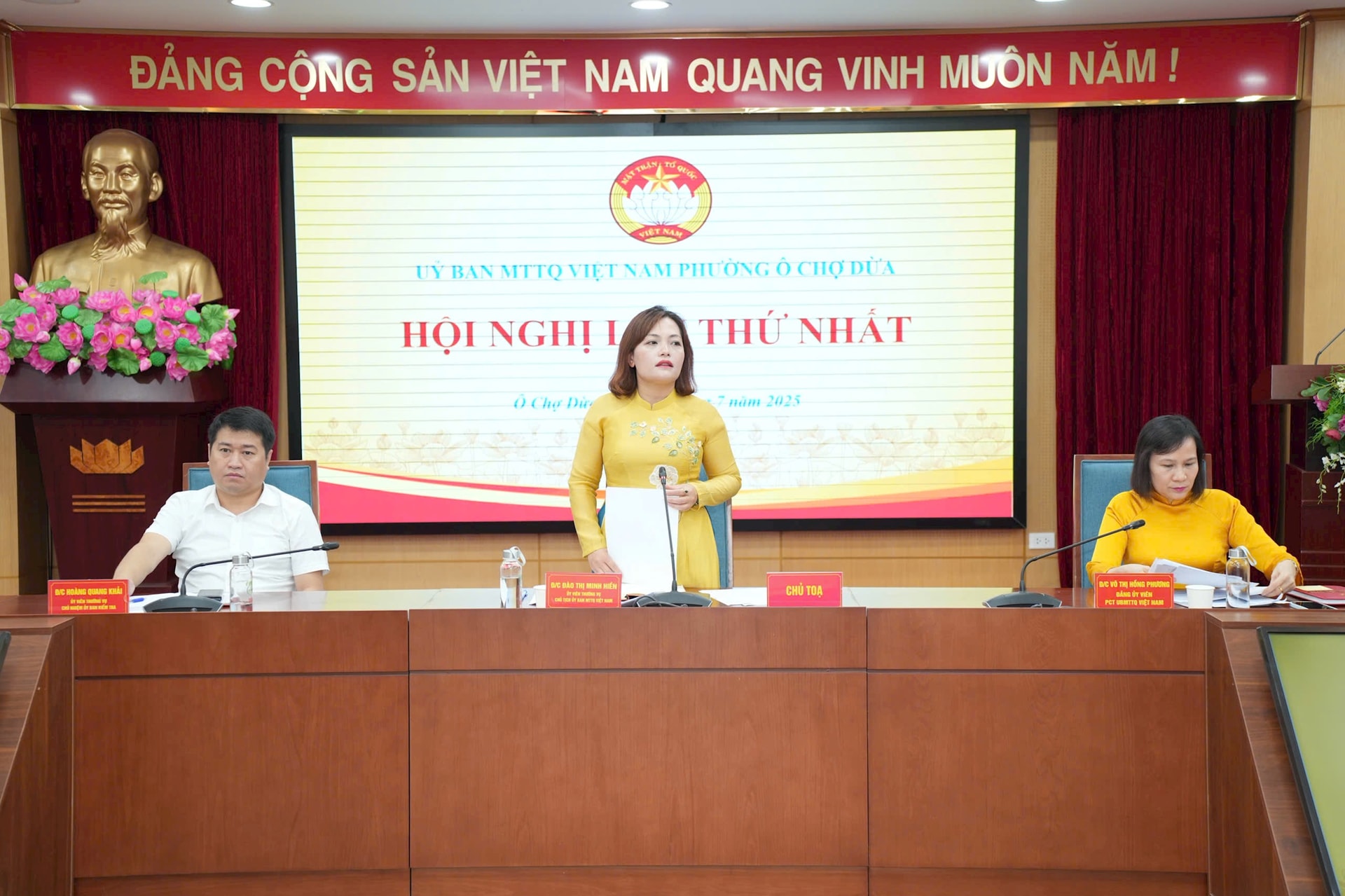 Ra mắt Ủy ban Mặt trận Tổ quốc Việt Nam phường Ô Chợ Dừa: Lan tỏa tinh thần đoàn kết, phát huy sức mạnh nhân dân
