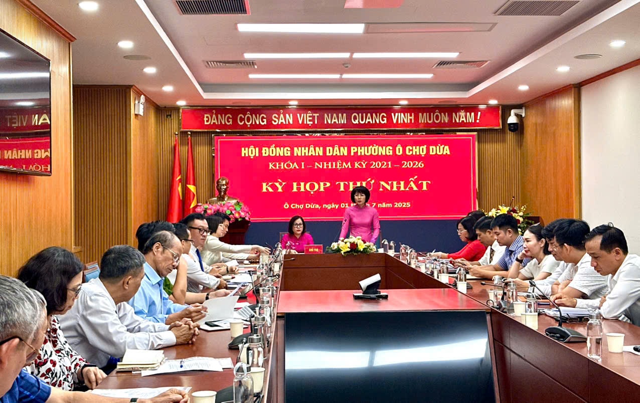 HĐND phường Ô Chợ Dừa tổ chức kỳ họp thứ nhất, triển khai bộ máy chính quyền và nhiệm vụ trọng tâm nhiệm kỳ 2021-2026