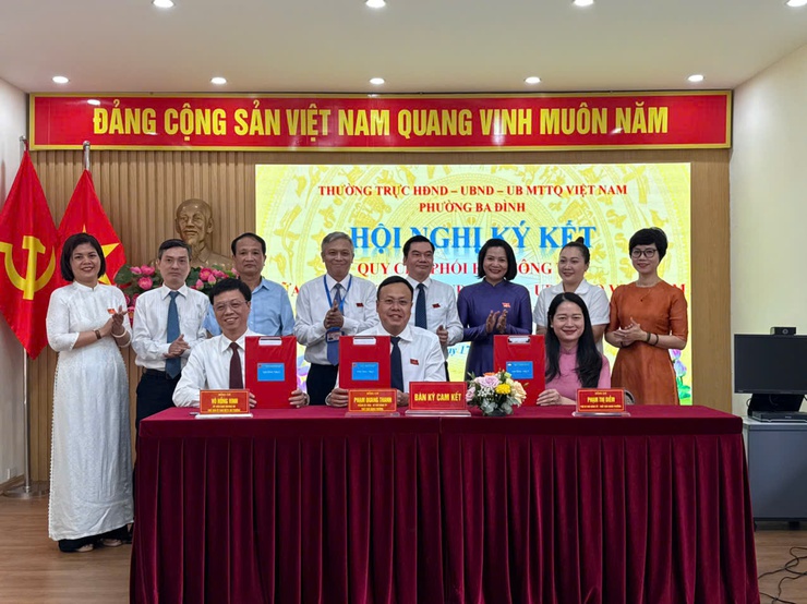 Phường Ba Đình ký kết Quy chế phối hợp, củng cố sức mạnh hệ thống chính trị cơ sở