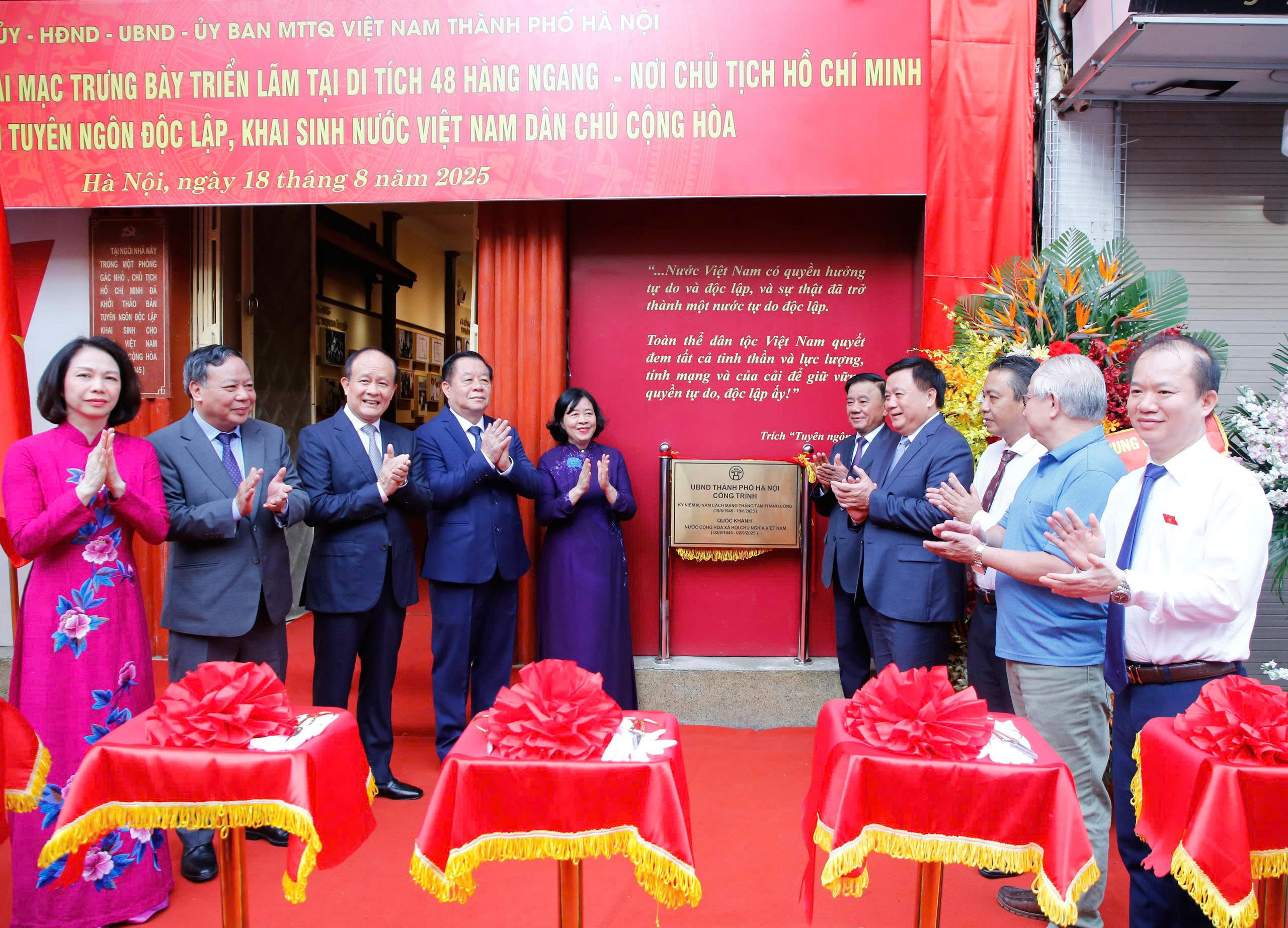 Hà Nội khai mạc trưng bày triển lãm tại nơi Chủ tịch Hồ Chí Minh viết bản Tuyên ngôn Độc lập 