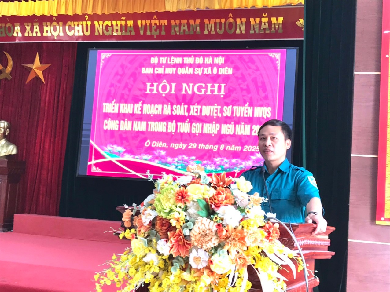 Xã Ô Diên chủ động rà soát nguồn công dân nhập ngũ, quyết tâm hoàn thành chỉ tiêu giao quân 2026