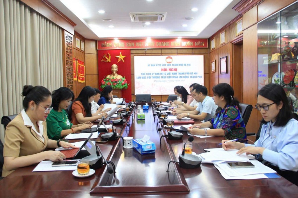 MTTQ Việt Nam thành phố và Liên đoàn Lao động Hà Nội phối hợp hoàn thiện hai đề án nâng cao hiệu lực, hiệu quả hệ thống chính trị