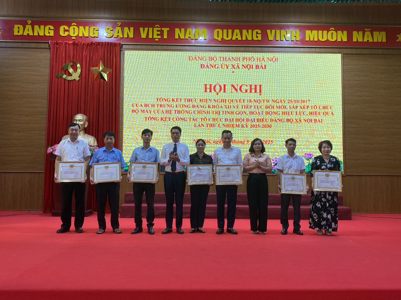 Xã Nội Bài tổng kết thực hiện Nghị quyết số 18-NQ/TW và công tác tổ chức Đại hội Đảng bộ xã, nhiệm kỳ 2025-2030