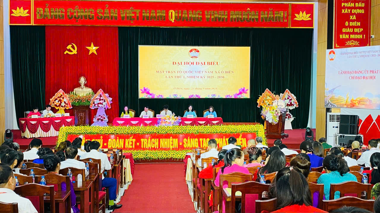 Đại hội đại biểu MTTQ xã Ô Diên lần thứ I, nhiệm kỳ 2025-2030: Phát huy sức mạnh khối đại đoàn kết, quyết tâm xây dựng quê hương xanh, giàu đẹp, văn minh, hạnh phúc