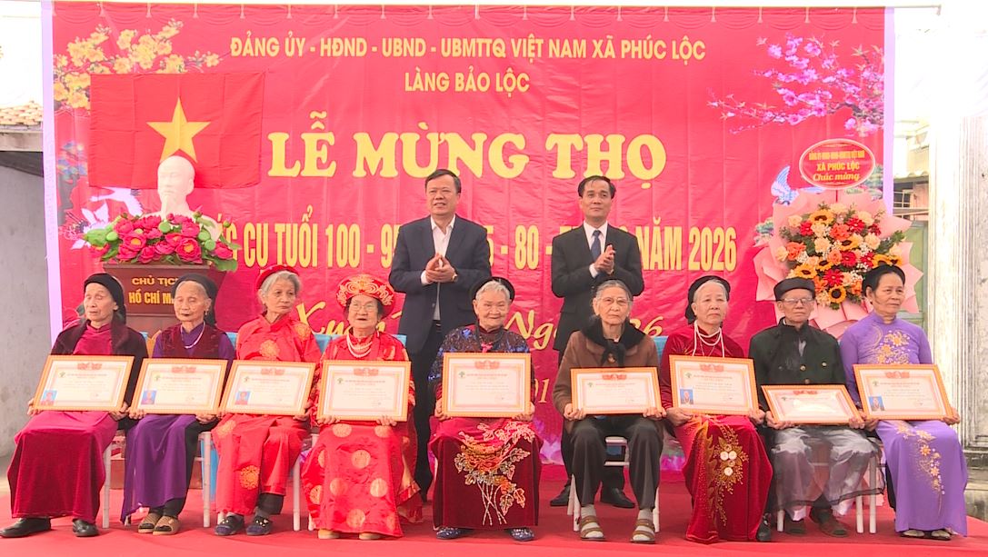Xã Phúc Lộc tổ chức lễ mừng thọ người cao tuổi đầu Xuân 2026