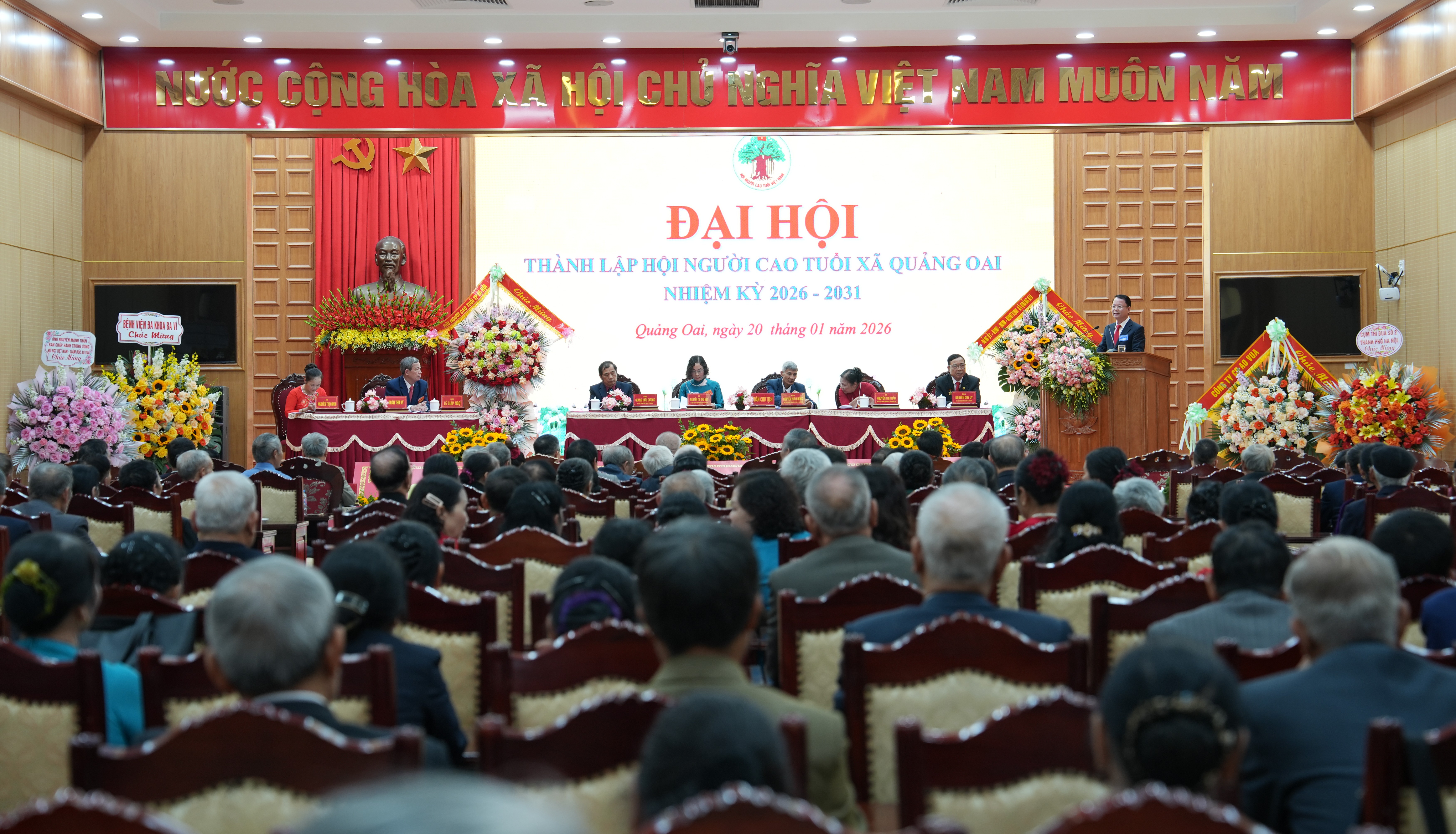 Đại hội Hội Người cao tuổi xã Quảng Oai lần thứ I, kiện toàn tổ chức sau sáp nhập, phát huy vai trò “Tuổi cao - Gương sáng”