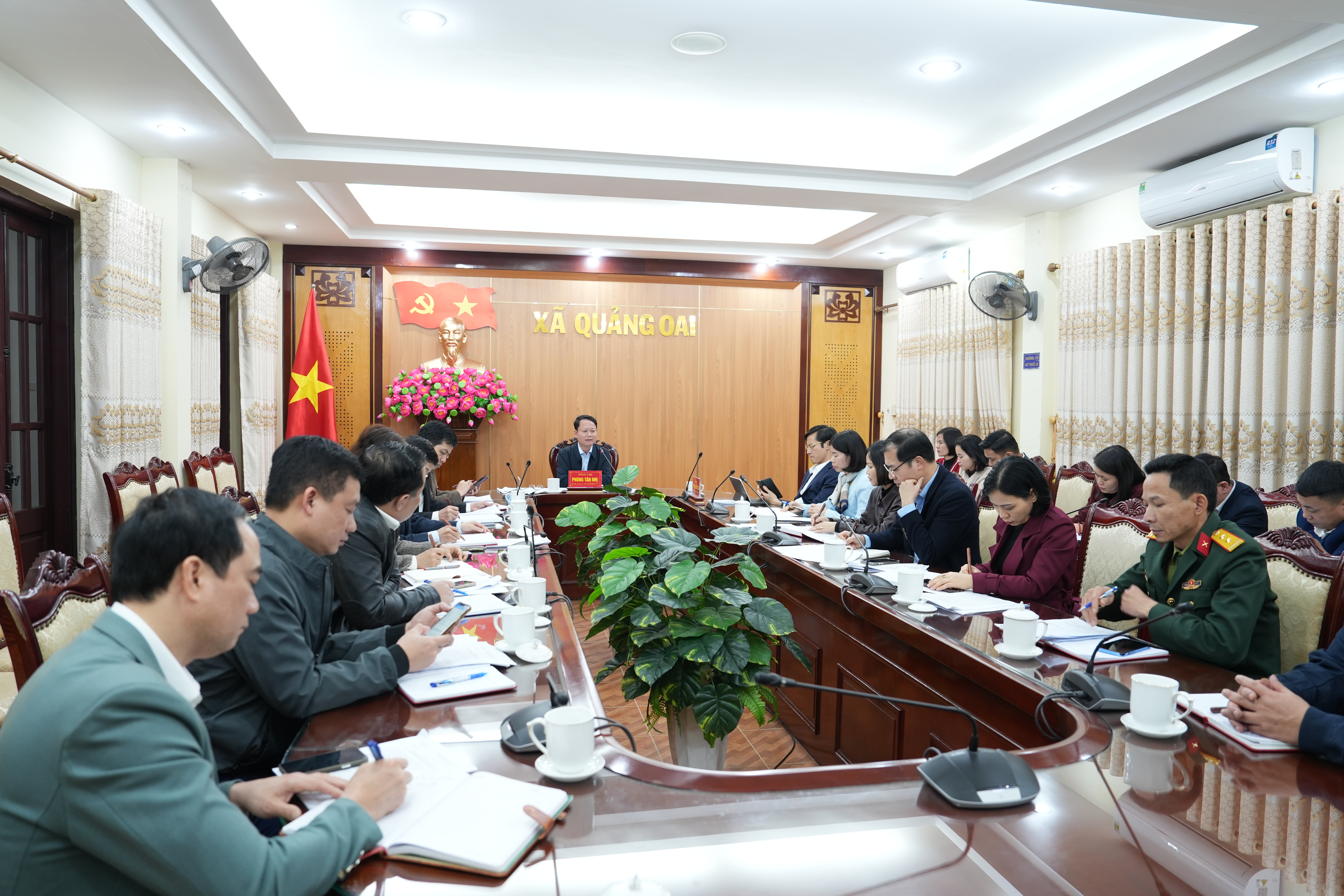 Xã Quảng Oai rà soát toàn diện tiến độ chuẩn bị bầu cử đại biểu Quốc hội khóa XVI và HĐND các cấp