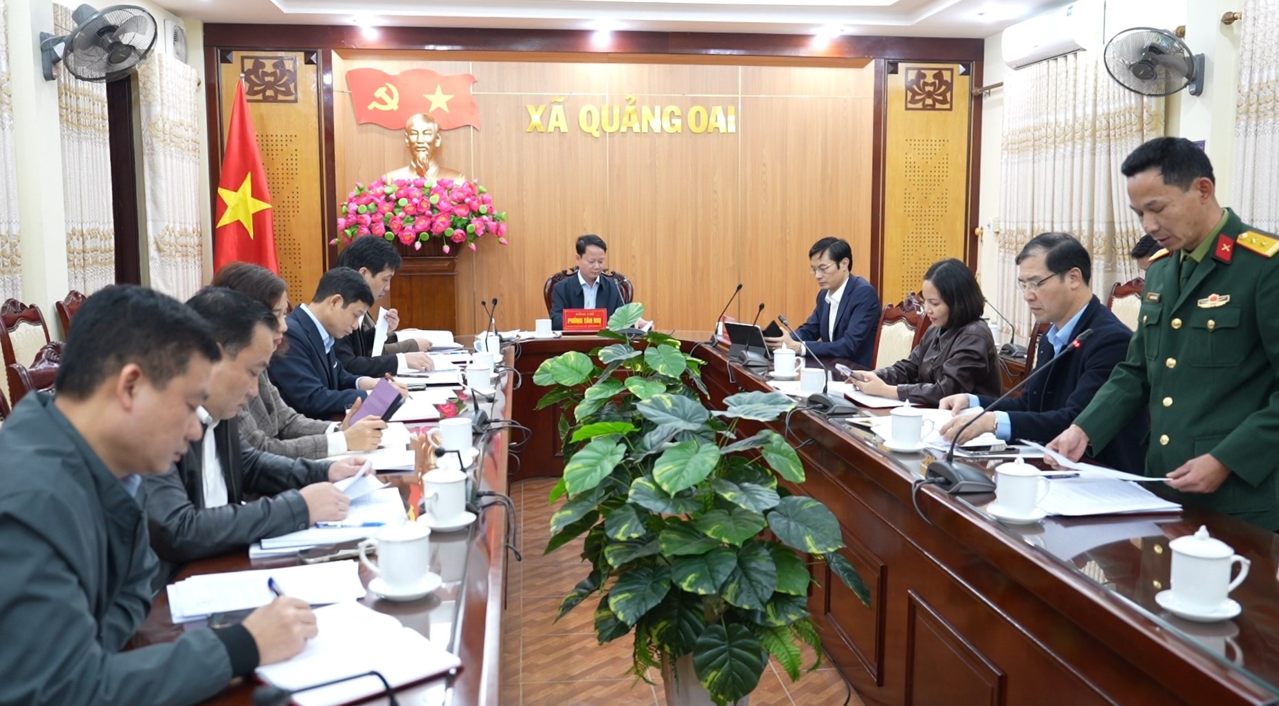 Xã Quảng Oai rà soát phương án tổ chức Hội chợ Hoa Xuân, bắn pháo hoa Giao thừa và Tết trồng cây năm 2026