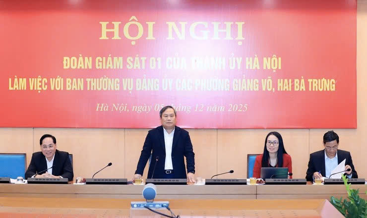 Thành ủy Hà Nội giám sát phường Hai Bà Trưng về thực hiện nhiệm vụ trọng tâm gắn với kiểm điểm cuối năm 2025