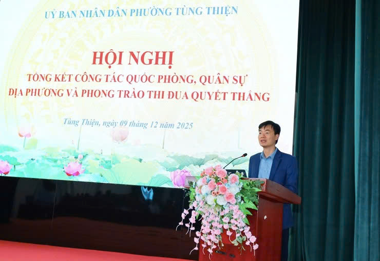 Phường Tùng Thiện tổng kết công tác quốc phòng, quân sự và phong trào thi đua quyết thắng năm 2025