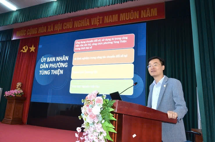 Phường Tùng Thiện nâng cao năng lực chuyển đổi số, ứng dụng AI trong cải cách hành chính