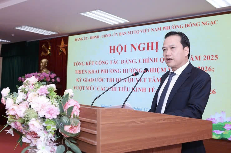 Phường Đông Ngạc tổng kết công tác xây dựng Đảng, chính quyền năm 2025, phát động thi đua thực hiện nhiệm vụ năm 2026